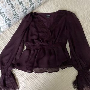 Express cranberry blouse size XS
